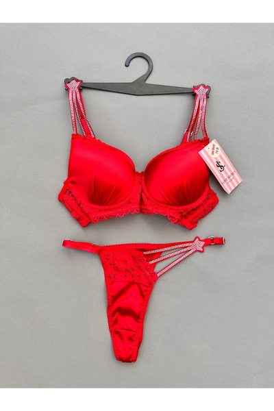 emsal özgür tekstil Love Secret Dantelli Yıldız Taşlı Destekli Sütyen Takımı