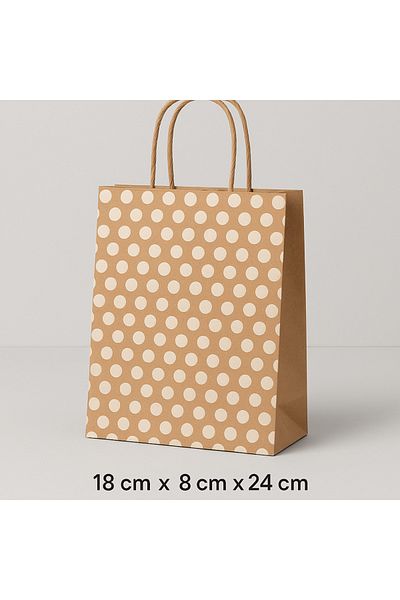 HDF PAZARLAMA 25 Pieces Point Patterned 18*8*24 Kraft Bag