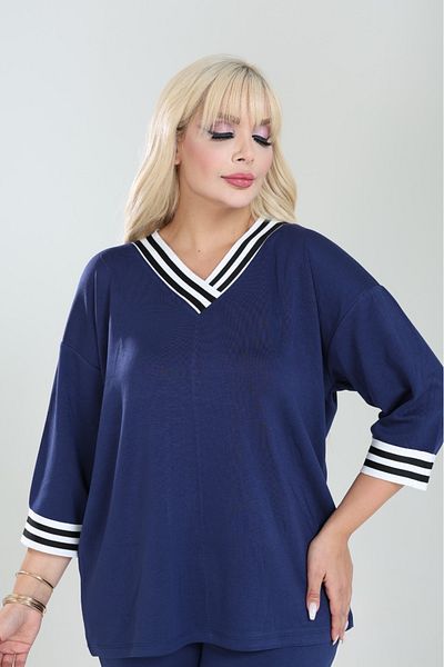 şuranur Striped Suit Osho Modal Fabric Striped Soft Textured M-6Xl