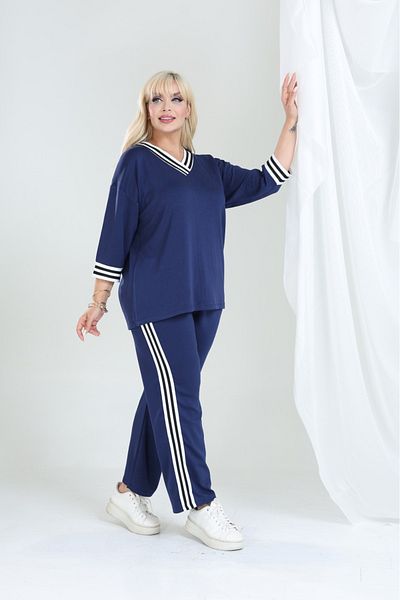 şuranur Striped Suit Osho Modal Fabric Striped Soft Textured M-6Xl