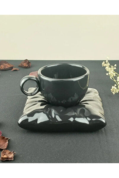 Minole Dekoratif Seramik Kupa ve Altlık Seti - Minimal Tasarım - El Yapımı Hediyelik Mutfak Dekoru