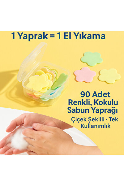 btm home 90’lı Çiçek Şekilli Mini Sabun | Tek Kullanımlık Kokulu Cep Sabunu – Renkli Ve Hijyenik