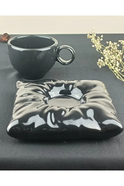 Minole Dekoratif Seramik Kupa ve Altlık Seti - Minimal Tasarım - El Yapımı Hediyelik Mutfak Dekoru