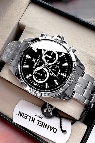 Daniel Klein Royal Original Men's Wristwatch - 3 Atm Waterproof with Silver Color Steel Band Gift Bracelet Dkh4575C3