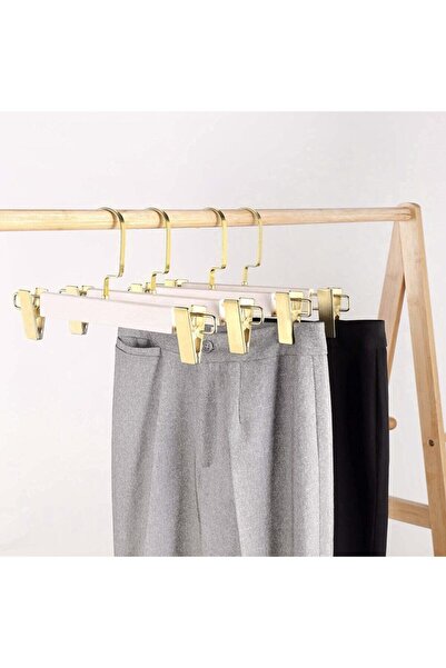 Onouqo White Wooden Hanger Clothes and Skirt Hanger Special Series Gold American Hook 12 Pieces