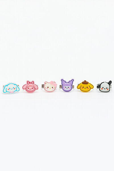 MakeWell حلقة أطفال ملونة قابلة للتعديل من Kuromi Hello Kity Cinnammaroll My ...