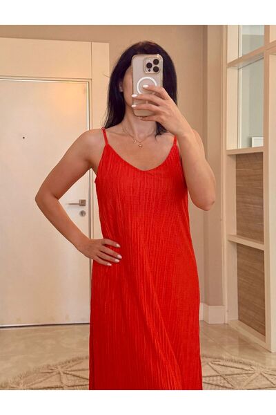 PG GİYİM NAR ÇİÇEĞİ MİDİ ELBİSE-30135