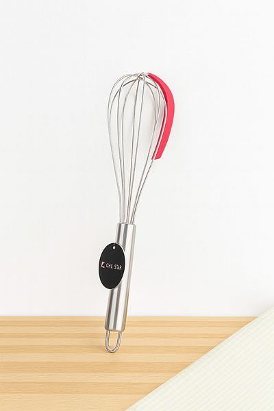 Chefstar Large Size Fuchia Metal Silicone Beater