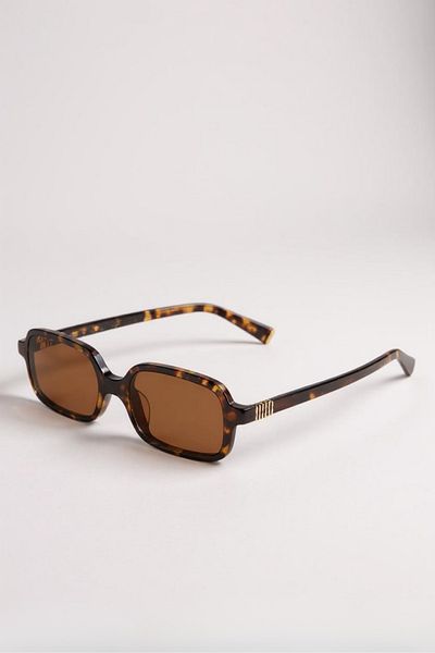 Eyesofia Oblamow Rectangular Unisex Leopard Sunglasses