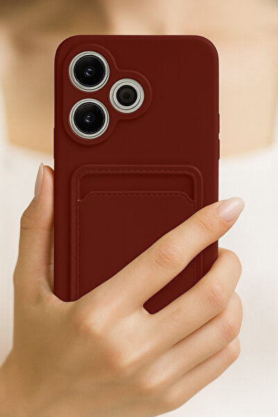 Rivor Xiaomi Redmi 13 Uyumlu Kılıf Kamera Korumalı Kartlıklı Cüzdanlı İçi Kad...