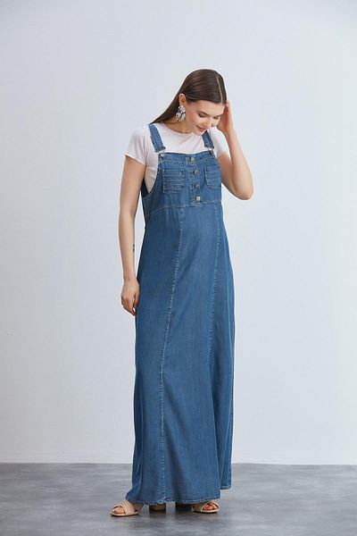 Işşıl 442-mini rochie maxi hijab pentru grădinar Liyocell de buzunar
