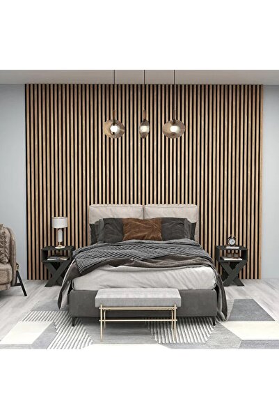 ANKABAŞ 100x240 Akustik Ahşap Duvar Paneli -TEAK