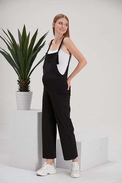 Işşıl 4493 Model Combed Cotton Maternity Gardener-Jumpsuit - Non-Knee and Tie-Up Strap