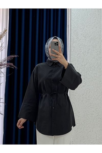 MİHRA STORE Seruna Wide Sleeve Shirt-Chi513 Black