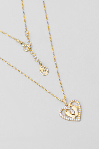 So CHIC... Kalpli Anne Bebek 18 Ayar Sarı Altın Kaplama 45 Cm Gümüş Kolye