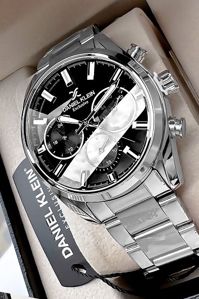 Daniel Klein Men's Silver Color Function Wristwatch and Bracelet Set - DKE2049C1