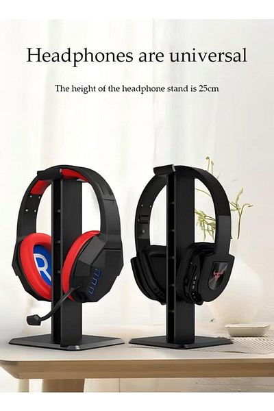 Generic Black Headphone Stand Stand Saves Space Desktop Storage Rack Display Headphone Stand