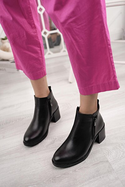 Diego Carlotti Hakiki Deri Günlük Klasik Kadın Bot / Bootie DC2850