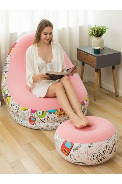 MACON Generic Portable Inflatable Sofa With Footrest - Assorted
