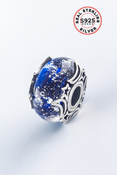 shop S925 Gümüş Gökyüzü Enamel Charm – Renkli ve Zarif Tasarım