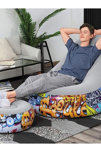 MACON Generic Portable Inflatable Sofa With Footrest - Assorted