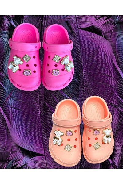 Apella Girl - Rhinestoned High-Sole Eva Sandals, Nursery Home and School Pool Garden Non-Slip Sole Slippers