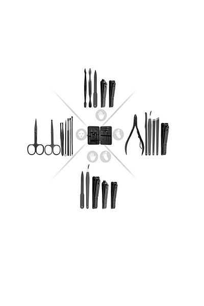 LEAXOR Manicure and Pedicure Set, LEAXOR®, with Storage Bag, 18 Pieces, Black
