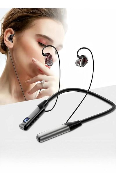Generic Bluetooth 5.3 Neckband Headphones With Retractable Earbuds, Noise Cancelling Stereo, Sweatproof