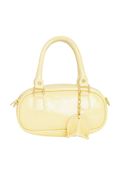 MODA Neka Butter Yellow Charm Gift Patent Leather Hand, Arm and Shoulder Bag