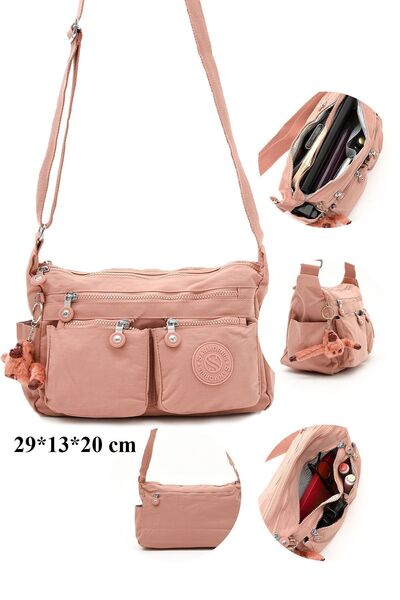 Sanmorris Pink Colored Women's Shoulder Bag - Water Resistant, Crossbody, Crinkle Fabric