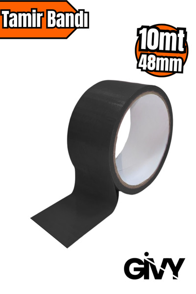 GİVY Kupa Siyah Tamir Bandı 48 Mm X 10 M | Suya Dayanıklı | Güçlü Yapışkan Bant