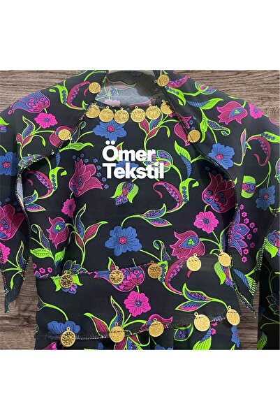 MODA Yöresel Çiçek Desenli Kız Çocuk Elbise(Şal ve Kuşak İçinde)