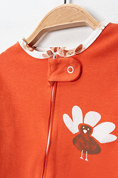 Mıdırık Baby Girl Printed 100% Cotton 3-Piece Jumpsuit Set Without Booties 9-12-18 Months (Girl Boy Newborn)