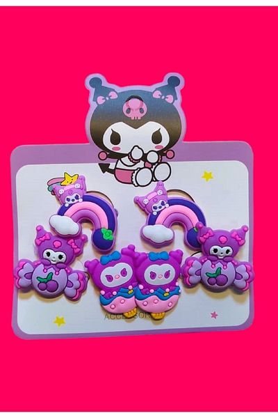 MONİCATİME Комплект детски щипки за коса Kuromi (с щипка и ластик)