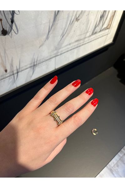 Asteria Jewelry Gold Baguette Designed Ring