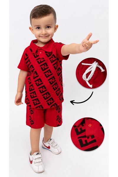 ZİMBOO BABY BOY MONTH F PRINTED SHORTS 2-PIECE SET