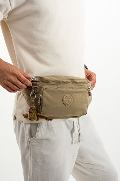 Sanmorris Unisex Beige and Sand Color Adjustable Waist and Shoulder Bag - Water Resistant Clinker Fabric
