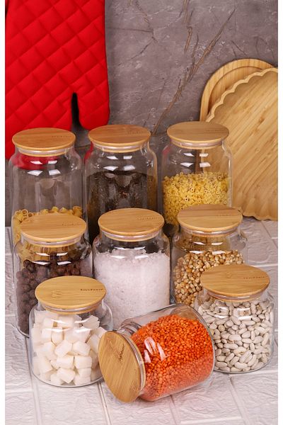 Bambum Glass Storage Container - 600Ml-800Ml-1300Ml Vacuum Bamboo Lid