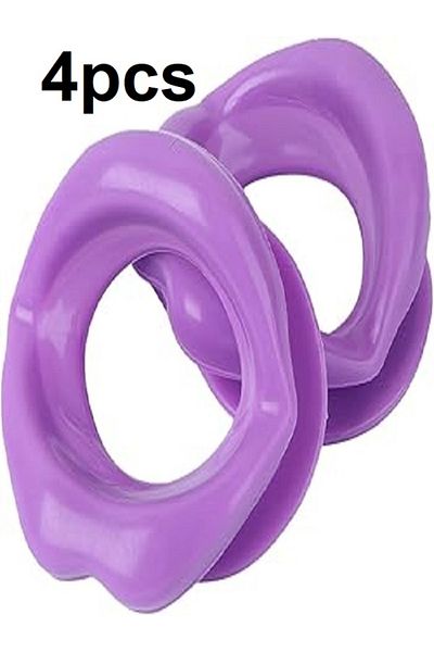 Generic 4pcs Silicone Lip Plumper, Mouth Muscle Lifting Tool, Face Lifting Tool for Women, Purple