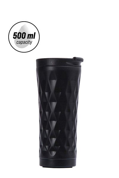 Generic 500ml Vacuum Water Cup Stainless Steel Concave Diamond Double-layer Insulated Outdoor Thermos Bottle