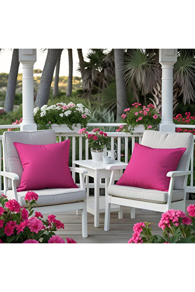 Bc Home 2'li Fuşya Dekoratif Kırlent Kılıfı Düz Sade Yumuşak Dokulu Kadife Gö...