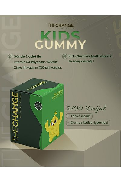 The Change By Özge Yakak Kids Chewable Gummy |   Immune Support with Vitamin D, Vitamin C and Zinc for Children