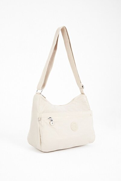 Sanmorris Women's Water Resistant Fabric 5 Compartment Cross Strap Cream Travel and Shoulder Bag