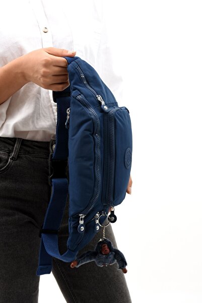 Sanmorris Синій унісекс-тканинний рюкзак - водостійкий рюкзак з регульованим поясом і плечовими ременями