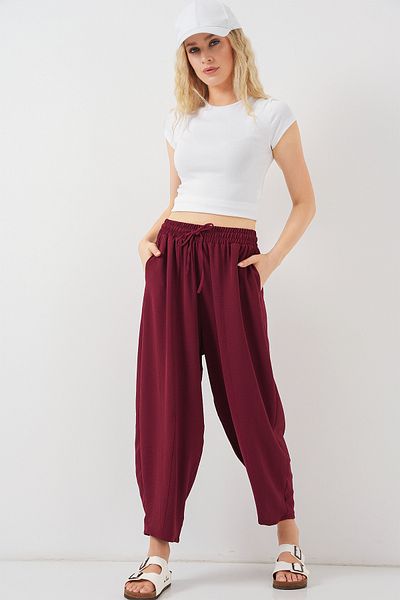 Bigdart Burgundy 6591 Woven Baggy Trousers