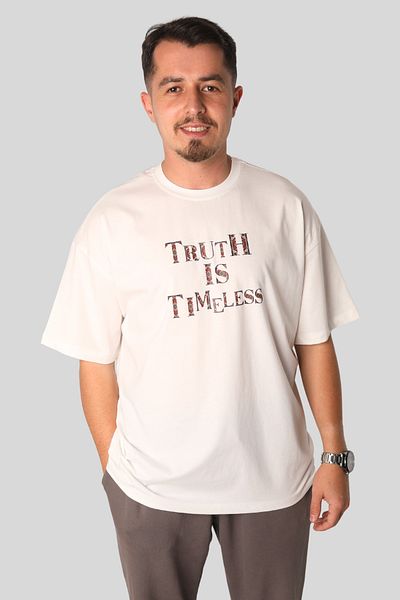 ESNOA Oversize Ecru T-Shirt 100% Cotton – Unisex Streetwear Design Printed