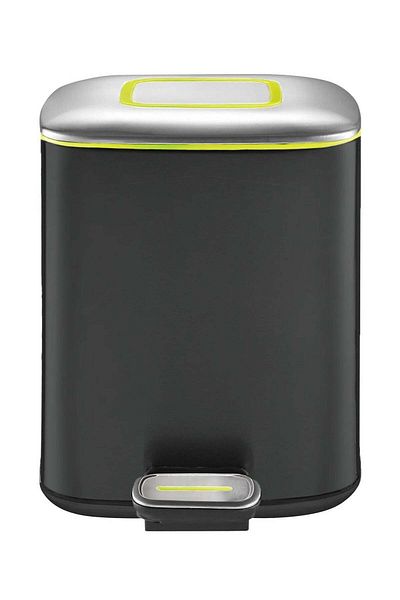 EKO Regent 6l Pedal Bin – Charcoal Black, Soft-close Lid, Brushed Stainless Steel, Fingerprint-resistant