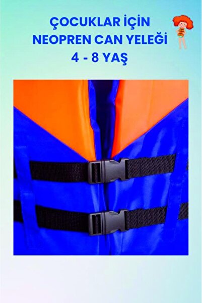 buradanaldım S Beden 4-8 Yaş Mavi Çocuk Can Yeleği Neopren Sünger Yüzme Yeleği Çocuklar Için Yüzdürme Yelek,can K