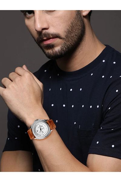 MACON Deltron 363 Royal Luxury Leather Strap Analog Watch - Brown