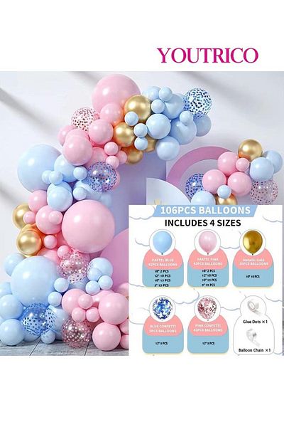 Youtrico Dreamy Macaron Balloon Garland - Pastel Colour Wedding Decoration